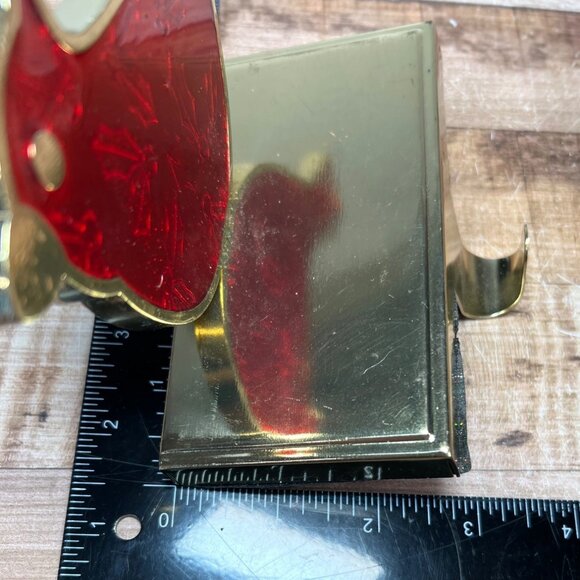 Gold & Red Cardinal Stocking Holder With Holly Motif - Picture 5 of 7